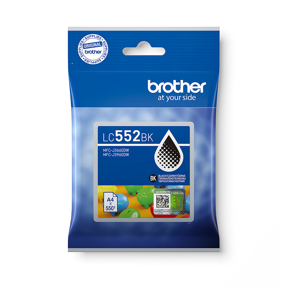 Brother LC-552BK (inkoust black, 550 str.)