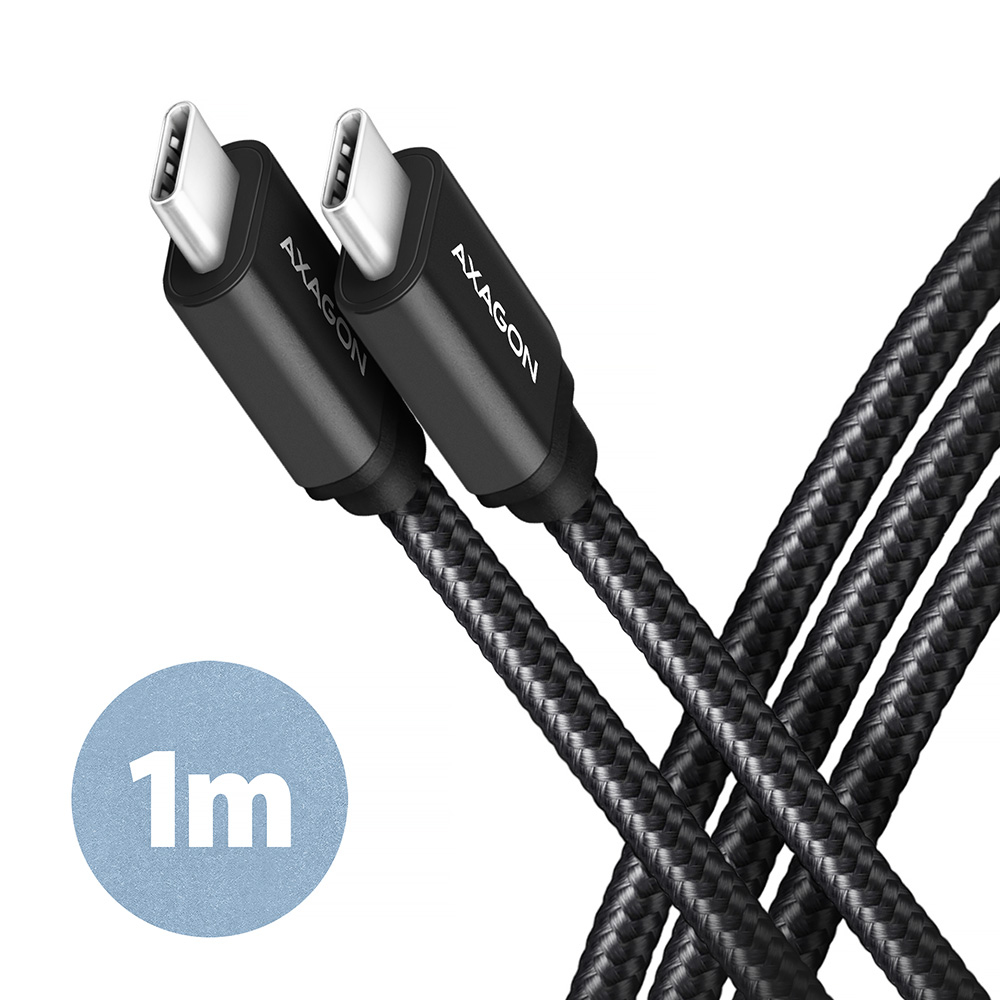 AXAGON BUCM3-CM10AB, SPEED kabel USB-C <-> USB-C, 1m, USB 3.2 Gen 1, PD 60W 3A,