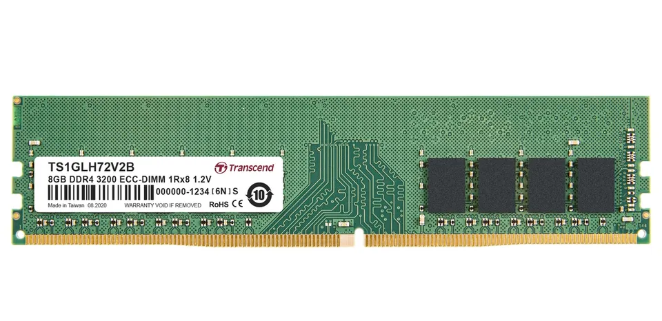 Transcend paměť 8GB DDR4 3200 ECC-DIMM 1Rx8 CL22 (TS1GLH72V2B)