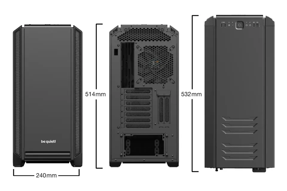 Be quiet! skříň SILENT BASE 601 Window / MidT / bez zdroje / 1x USB2.0 + 2x USB3.0 / průhledná bočnice / černá