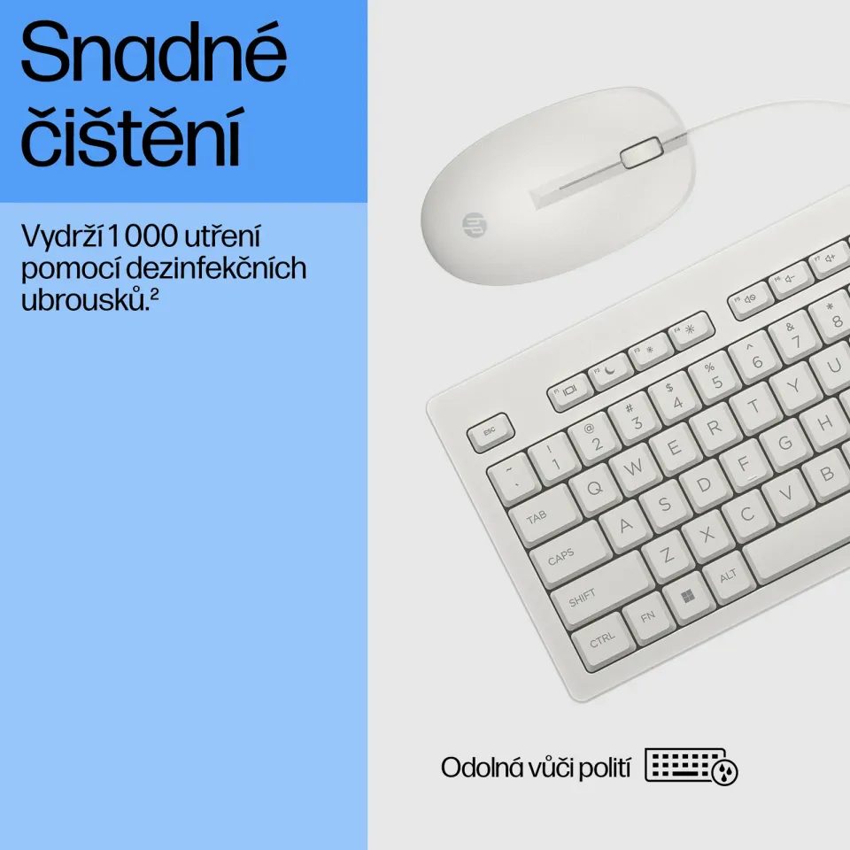 HP 225 Wired Mouse and Keyboard Combo G2 - Česká-Slovenská White