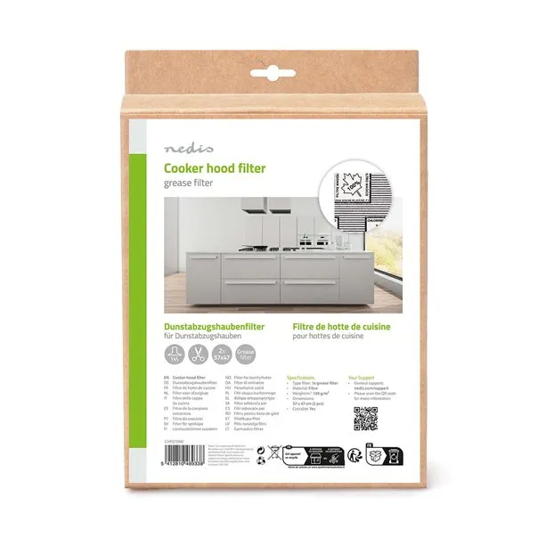 Nedis CHFI210MI - Tukový Filtr do Digestoře 57 x 47 cm | Indikátor výměny | Lze