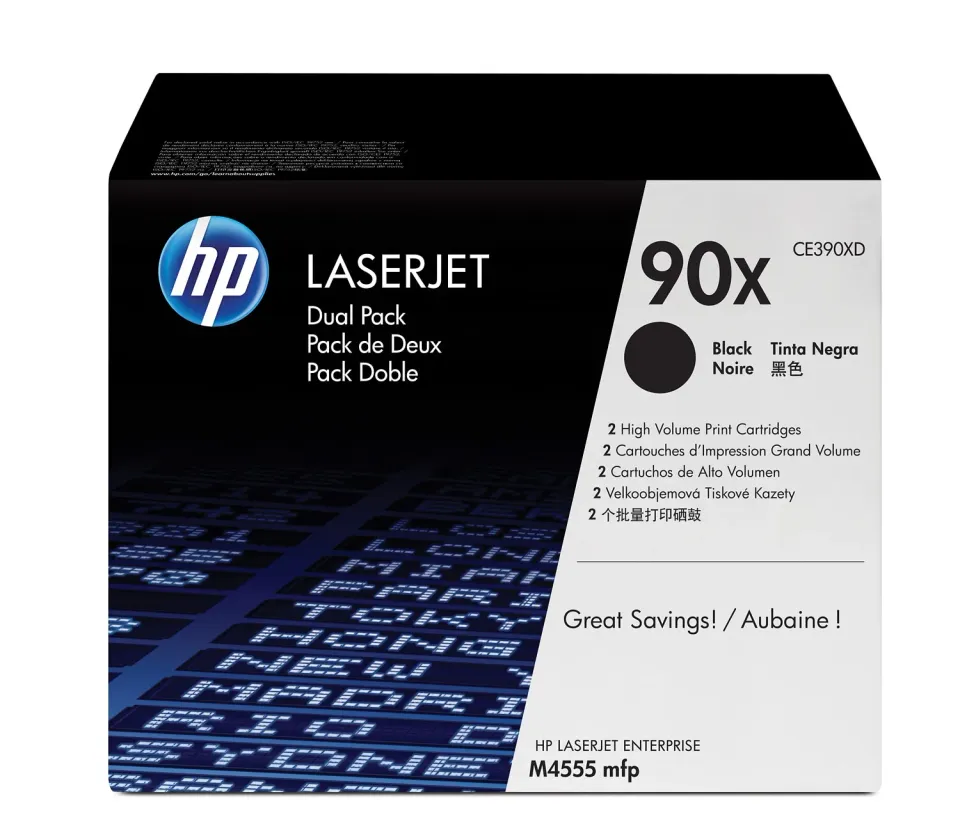 HP CE390XD – 2pack (2× CE390X) toner č. 90X velký, 2× 24000 stran, pro LaserJet M4555/M602/M603