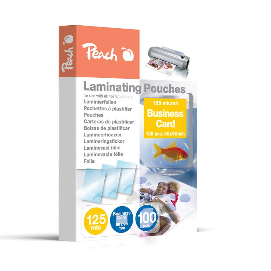 PEACH laminovací folie (60x90mm) Laminating Pouch Business Card , 125mic, 100ks