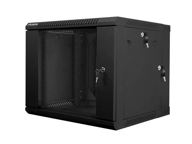 LANBERG RACKOVÁ SKŘÍŇ 19" DVOUDÍLNÁ NÁSTĚNNÁ 9U/600X600 (FLAT PACK) ČERNÁ