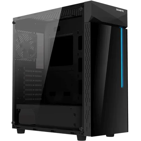 GIGABYTE skrín case GB-C200G, RGB Lighting, bez zdroje, transparentní bok, Mid t