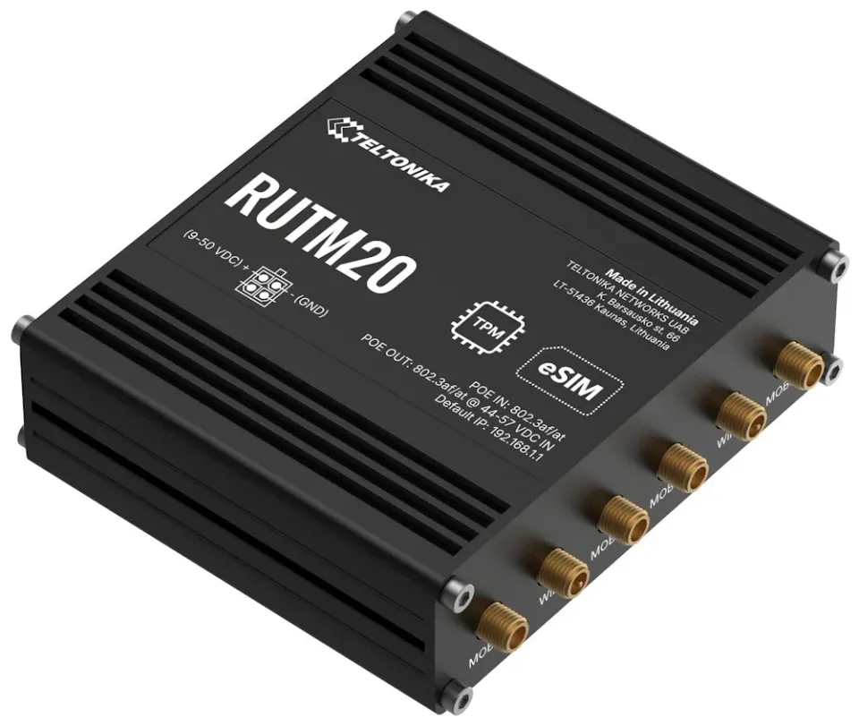 Teltonika RUTM20 Průmyslový 5G Wi-Fi Router, eSIM
