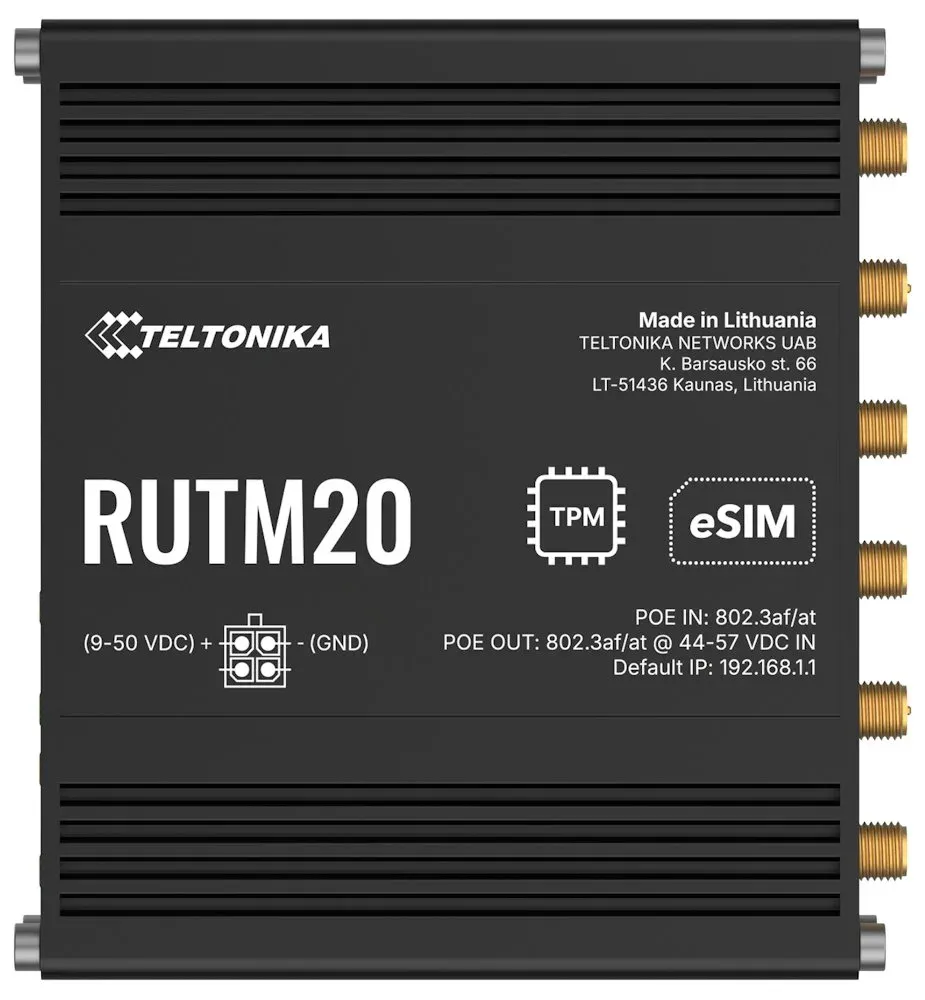 Teltonika RUTM20 Průmyslový 5G Wi-Fi Router, eSIM