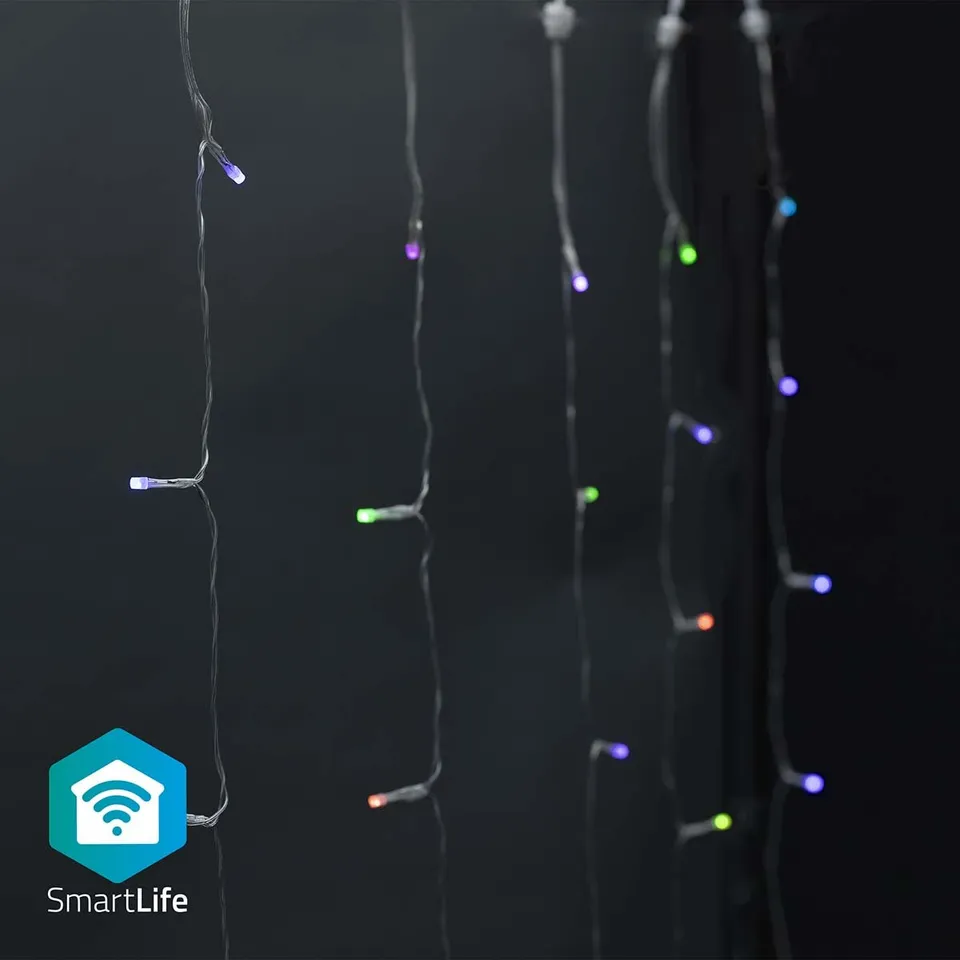 Nedis WIFILXC01C180 SmartLife světelný řetěz | Záclona | Wi-Fi | RGB | 180 LED's