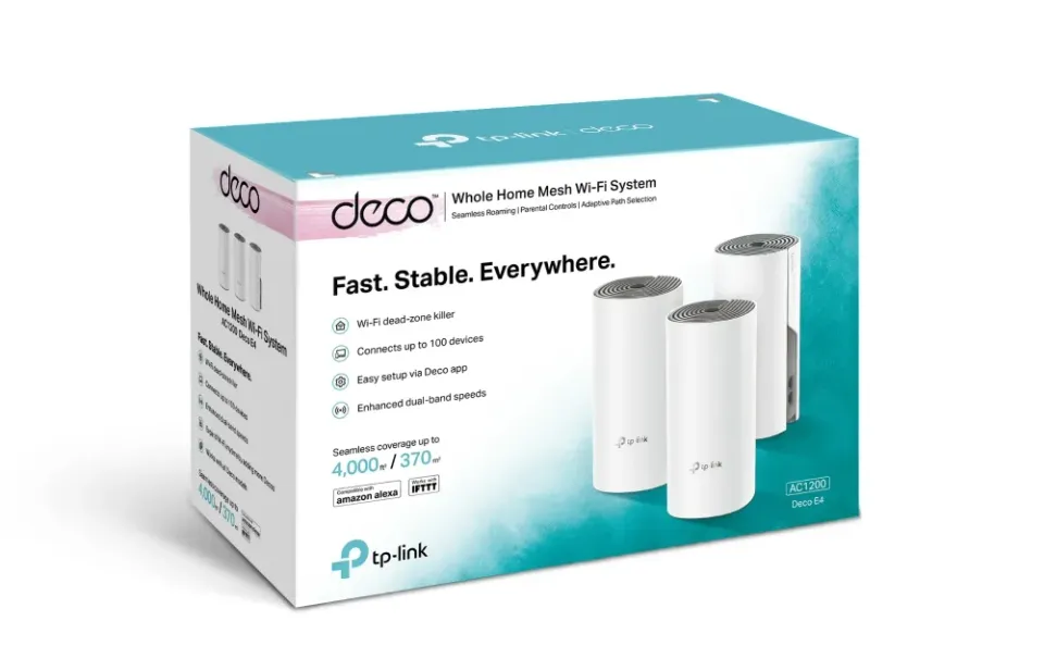 TP-LINK Deco E4 3pack AC1200 Wi-Fi mesh systém pro celou domácnost