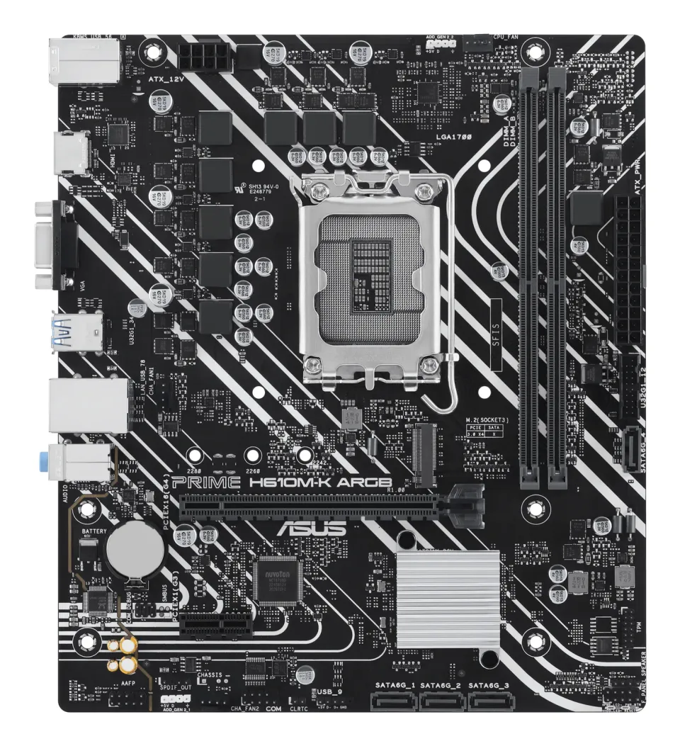 ASUS MB Sc LGA1700 PRIME H610M-K ARGB, Intel H610, 2xDDR5, 1xHDMI, 1xVGA, mATX