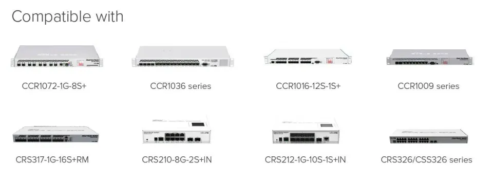 MikroTik SFP+ konvertor na metaliku 10M/100M/1G/2.5G/5G/10G, RJ-45, až 200m