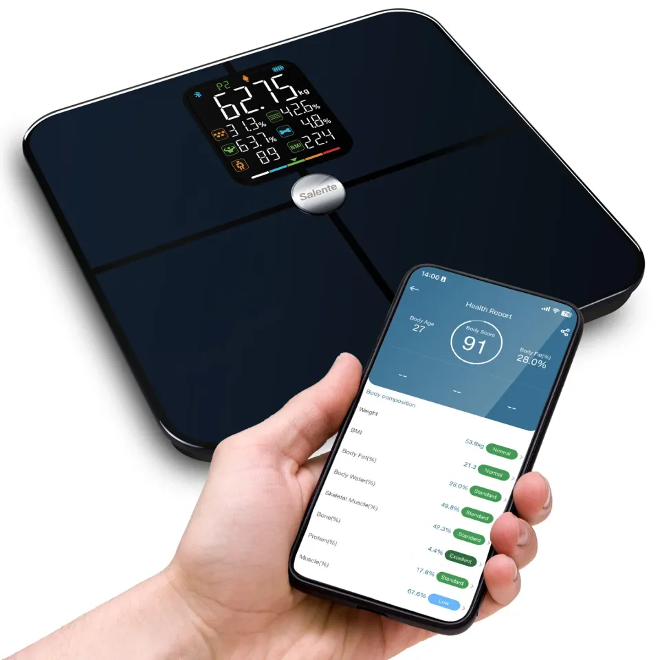 Salente BodyFit, chytrá osobní diagnostická fitness váha, Bluetooth, černá