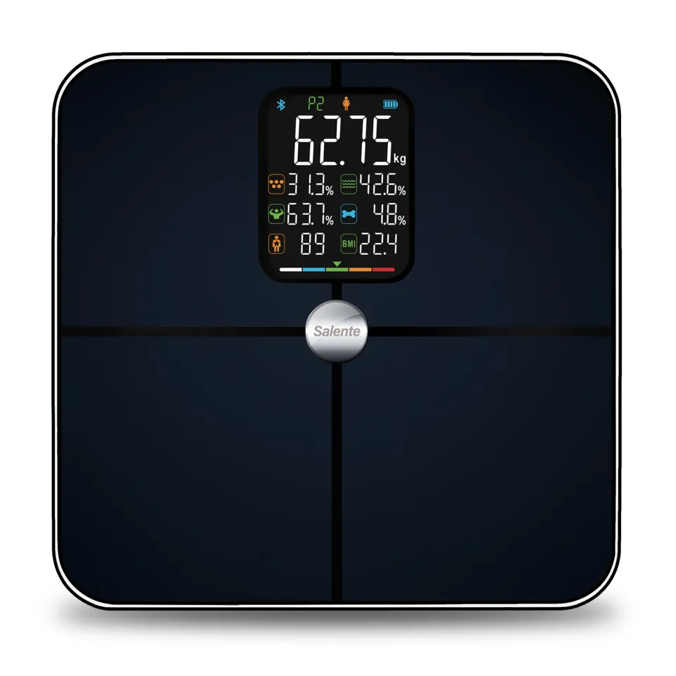 Salente BodyFit, chytrá osobní diagnostická fitness váha, Bluetooth, černá