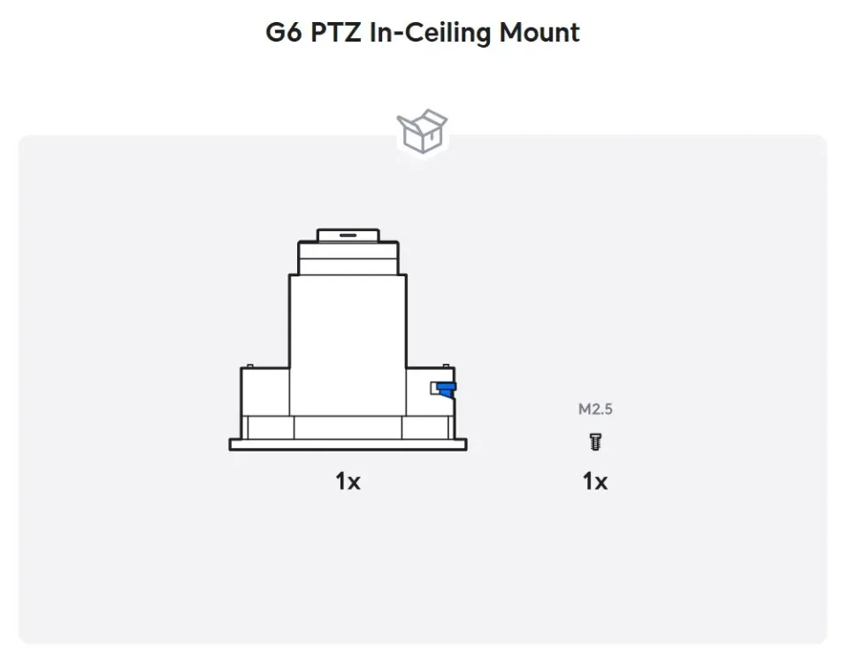 Ubiquiti UniFi G6 PTZ In-Ceiling Mount - Instalační krabice pro kameru UniFi G6 PTZ, stropní, zápustná, bílá