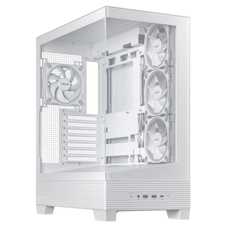 ASUS case A31 PLUS TG ARGB, Mid Tower, Průhledná bočnice, 4x120mm ARGB Fan, ARGB Hub, bílá
