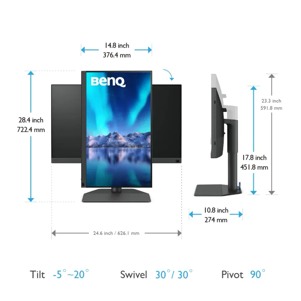 BenQ LCD SW272QN 27" IPS/2560x1440/300 nits/5ms/HDMI/DP/USB/Repro/Pivot/Výškově