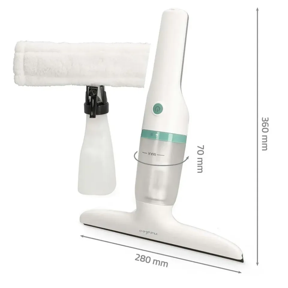 Nedis VCWI230WT - Okenní Vysavač | 12 W | Odnimatelná 60ml nádrž na Vodu | Bílá