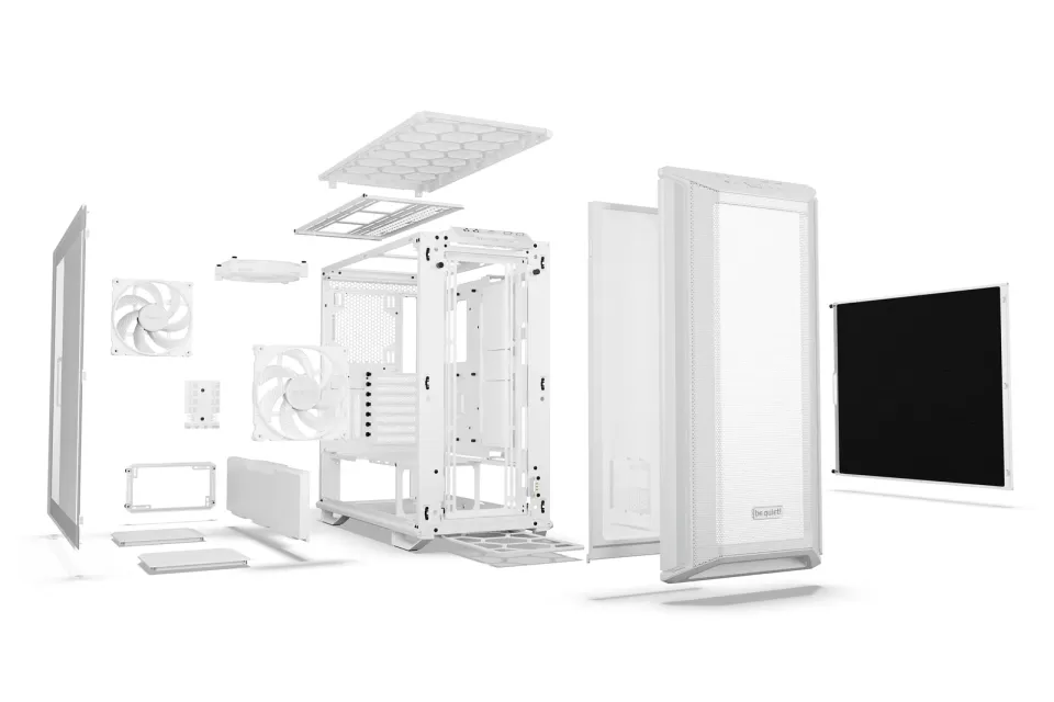 Be quiet! skříň DARK BASE 701 / MidT / bez zdroje / 3x140mm fan / ARGB / 1x USB-C + 2x USB3 / průhledná bočnice / bílá