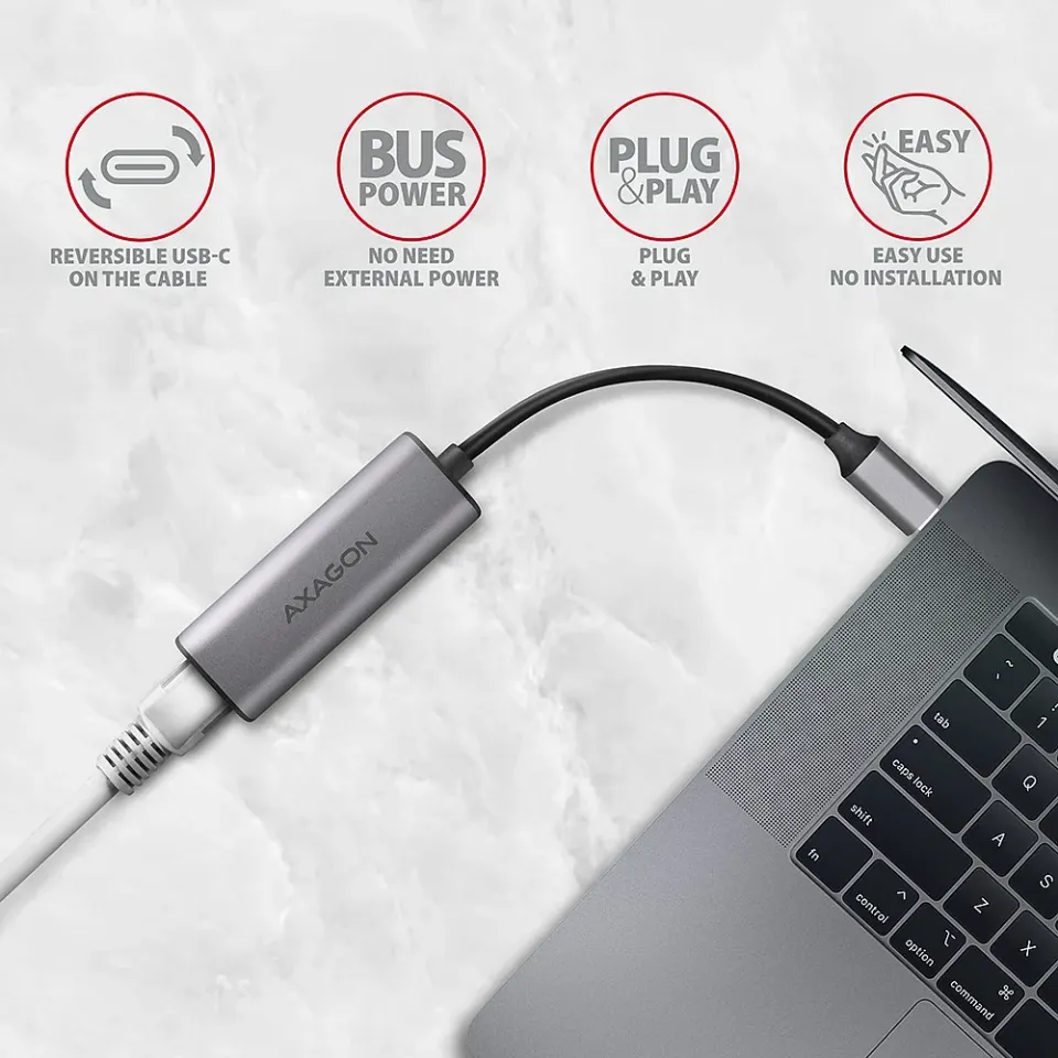 AXAGON ADE-25RC SUPERSPEED USB-C 3.2 Gen 1 2.5 Gigabit Ethernet 10/100/1000/2500