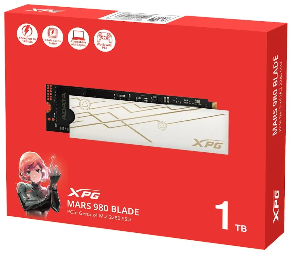 ADATA SSD 1TB XPG MARS 980 BLADE, PCIe Gen5x4, M.2 2280, (R:14000/ W:10000MB/s)