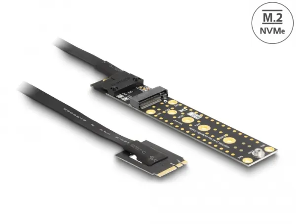Delock Karta Riser NVMe M.2 Key A+E zástrčková na Key M Slot, s kabelem délky 20