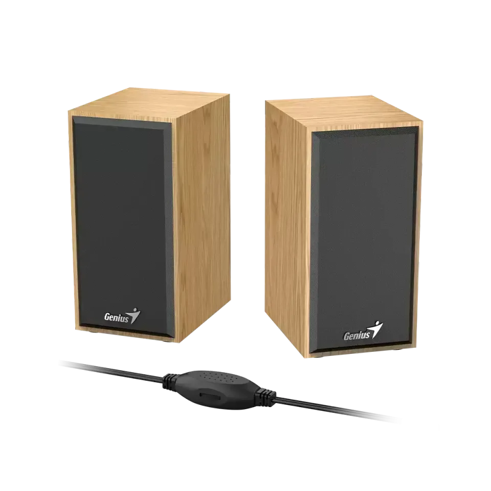 GENIUS repro SP-HF180, 2.0, 6W, USB napájení, 3,5mm jack, světlé dřevo