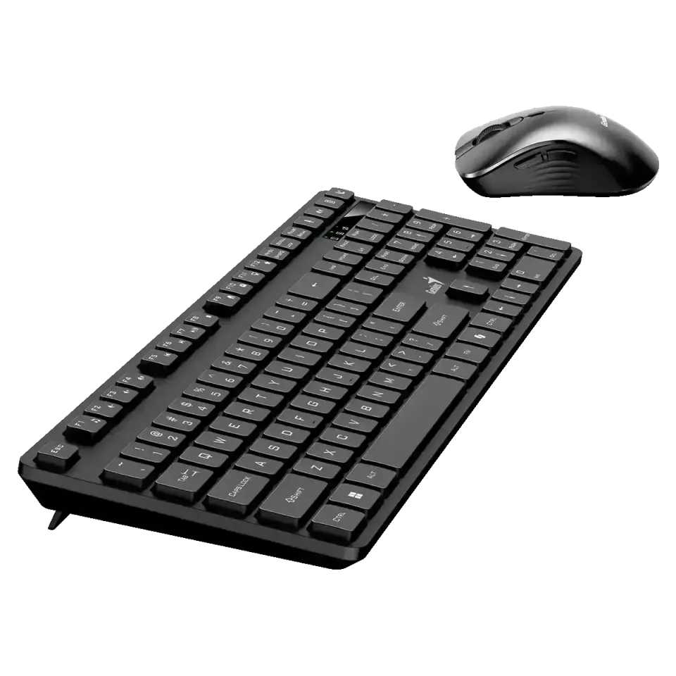 GENIUS klávesnice+myš KM-8216S bezdrátový, CZ+SK layout, 2,4GHz, mini USB přijímač, Copilot klávesa, černý