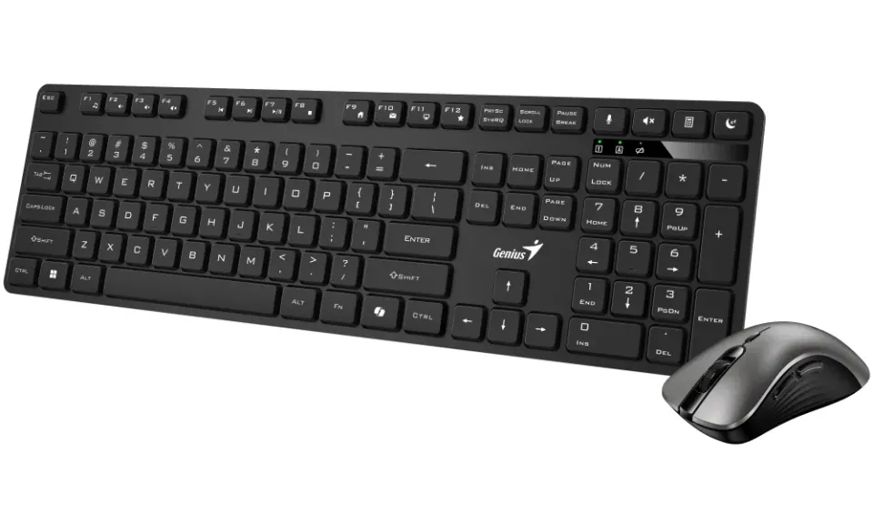 GENIUS klávesnice+myš KM-8216S bezdrátový, CZ+SK layout, 2,4GHz, mini USB přijímač, Copilot klávesa, černý