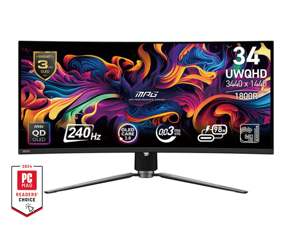 MSI Gaming monitor MPG 341CQPX QD-OLED, 34,18" QD-OLED zakřivený/3440x1440 (UWQH