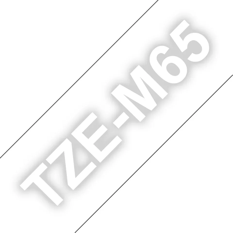 Brother - TZE-M65 (matný povrch), průsvitná / bílá (36mm, 8m)