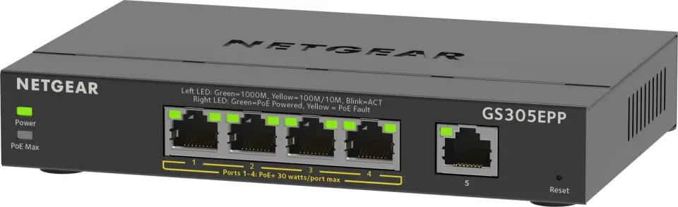 NETGEAR 5PT GE PLUS SWCH W/ HI-PWR POE+