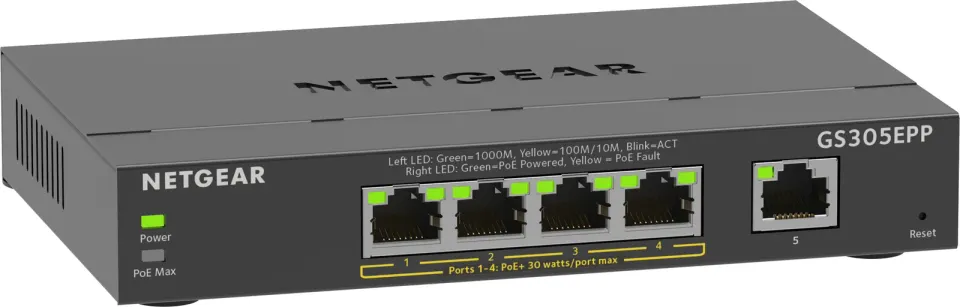 NETGEAR 5PT GE PLUS SWCH W/ HI-PWR POE+