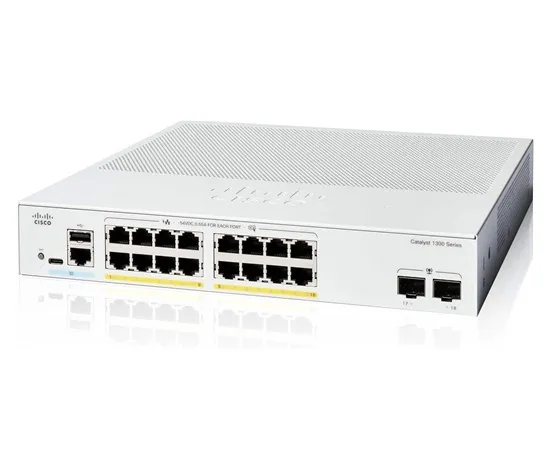 Cisco Catalyst switch C1300-16P-2G (16xGbE,2xSFP,16xPoE+,120W,fanless)