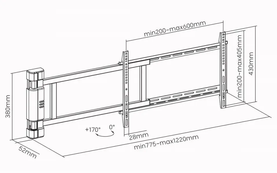 Nedis TVWM5860BK - Motorizovaný TV pro montáž na stěnu | 32-75" | Max. 50 kg | O