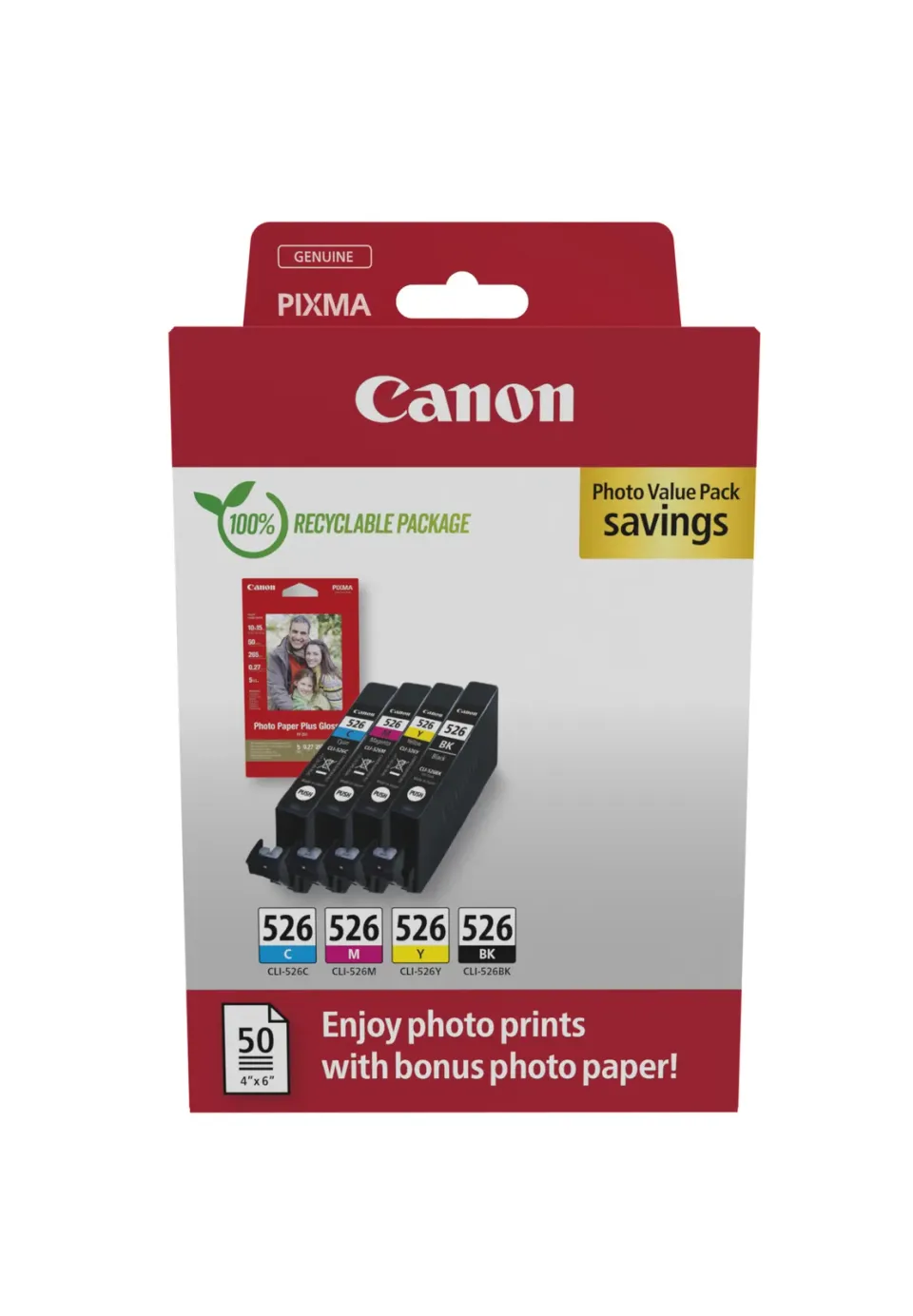 Canon cartridge CLI-526 Bk/C/M/Y/MultiPack PHOTO VALUE / 4x9ml