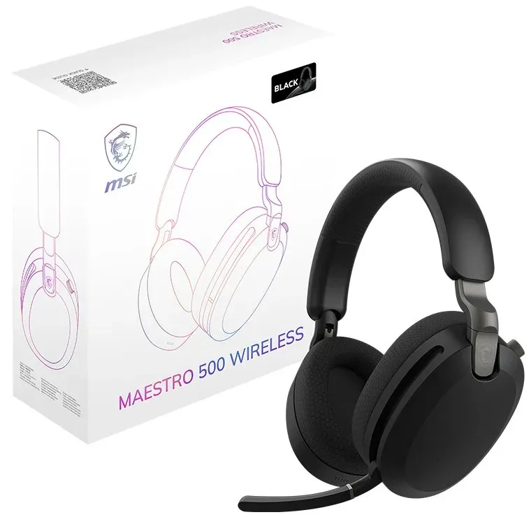 MSI herní headset MAESTRO 500 WIRELESS BLACK/ bezdrátová/ USB-C/ BT5.4/ černá