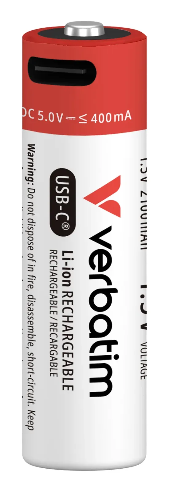 VERBATIM Nabíjecí baterie AA USB-C 4-Pack 2100 mAh