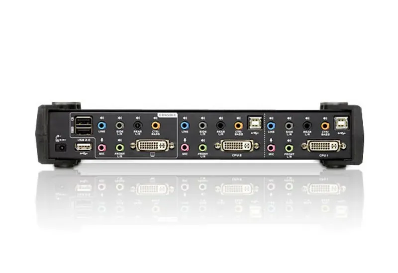 ATEN KVM switch CS-1782A USB Hub 2PC DVI Dual Link KVMP, audio