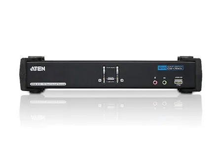 ATEN KVM switch CS-1782A USB Hub 2PC DVI Dual Link KVMP, audio