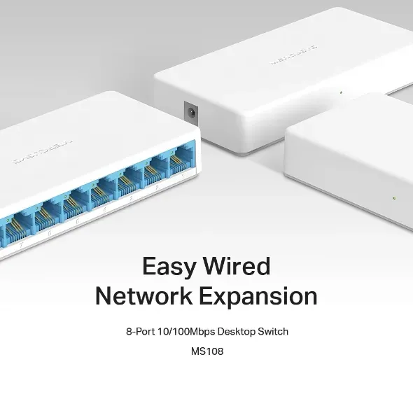 MERCUSYS switch MS108 (8x100Mb/s, fanless)