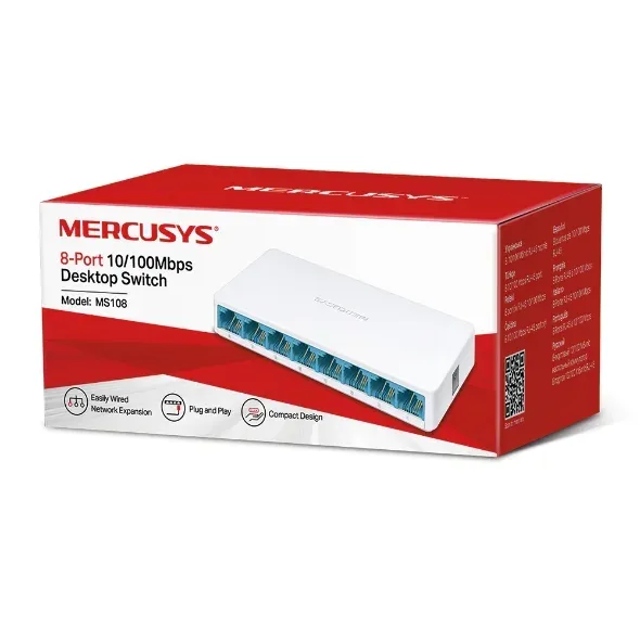MERCUSYS switch MS108 (8x100Mb/s, fanless)