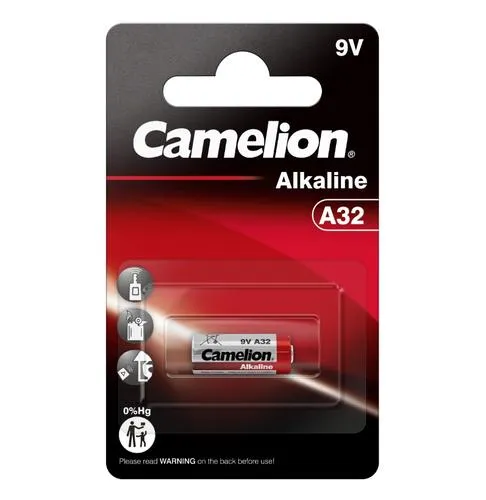 CAMELION 1ks baterie V32A = LR32A = A32 blistr = 32A tvar váleček 9V (Alkaline 1ks)