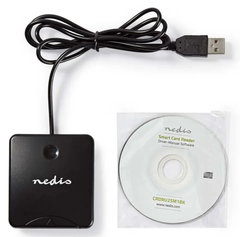Nedis CRDRU2SM1BK - čtečka čipových karet Smart Card (ID, eObčanka), USB 2.0