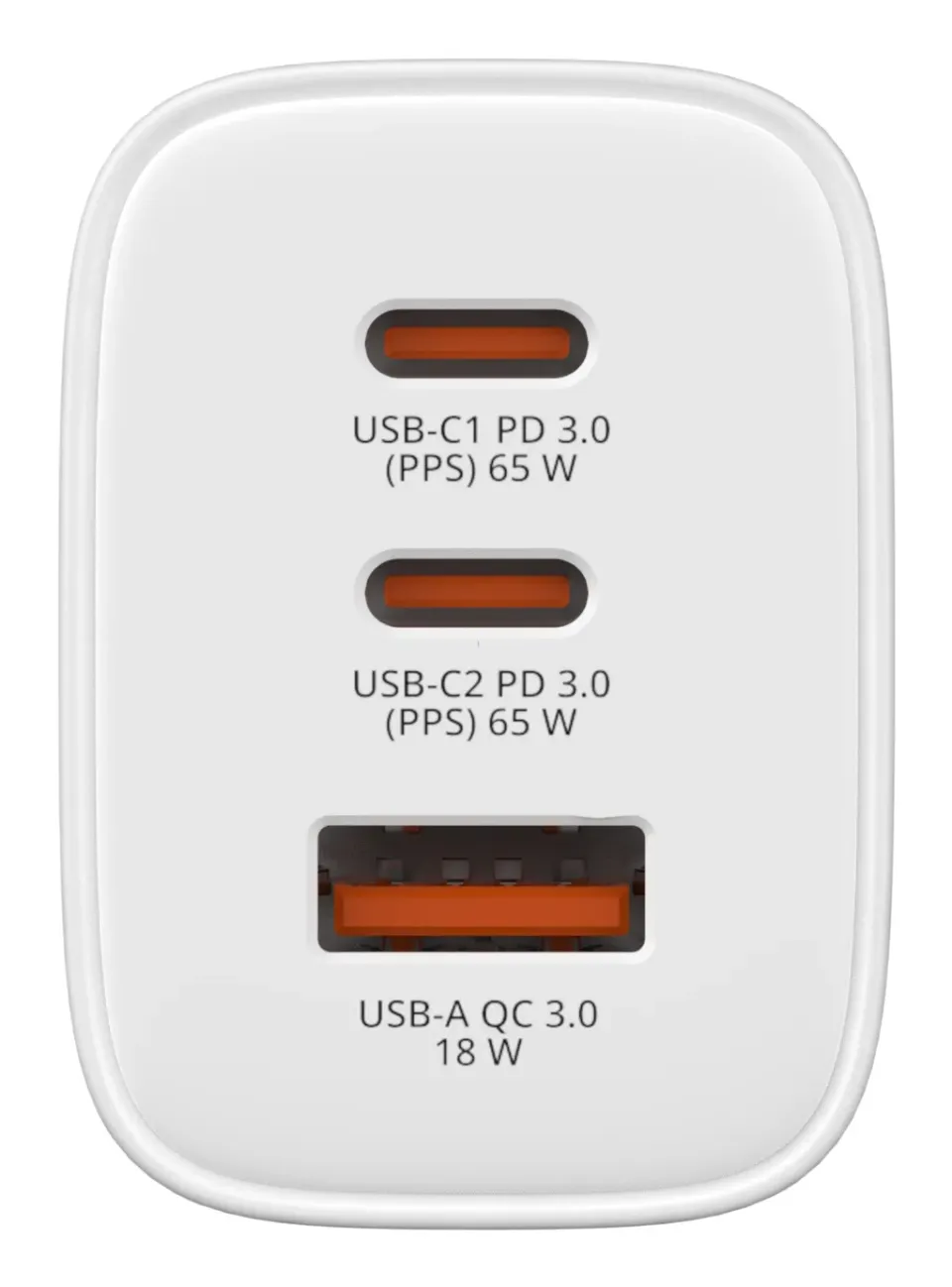 VERBATIM GaN Nabíječka Essentials 65W, 2xUSB-C, 1xUSB-A, bílá