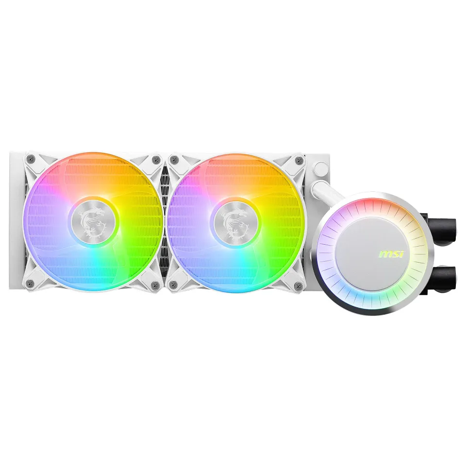 MSI vodní chladič CPU MAG CORELIQUID E240 WHITE/ 2x 120mm ARGB fan/ podpora LGA1700/ bílý