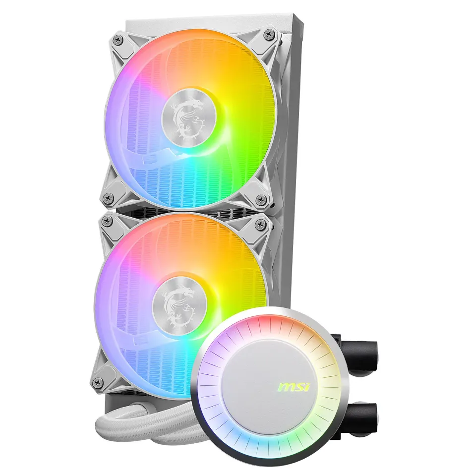MSI vodní chladič CPU MAG CORELIQUID E240 WHITE/ 2x 120mm ARGB fan/ podpora LGA1700/ bílý