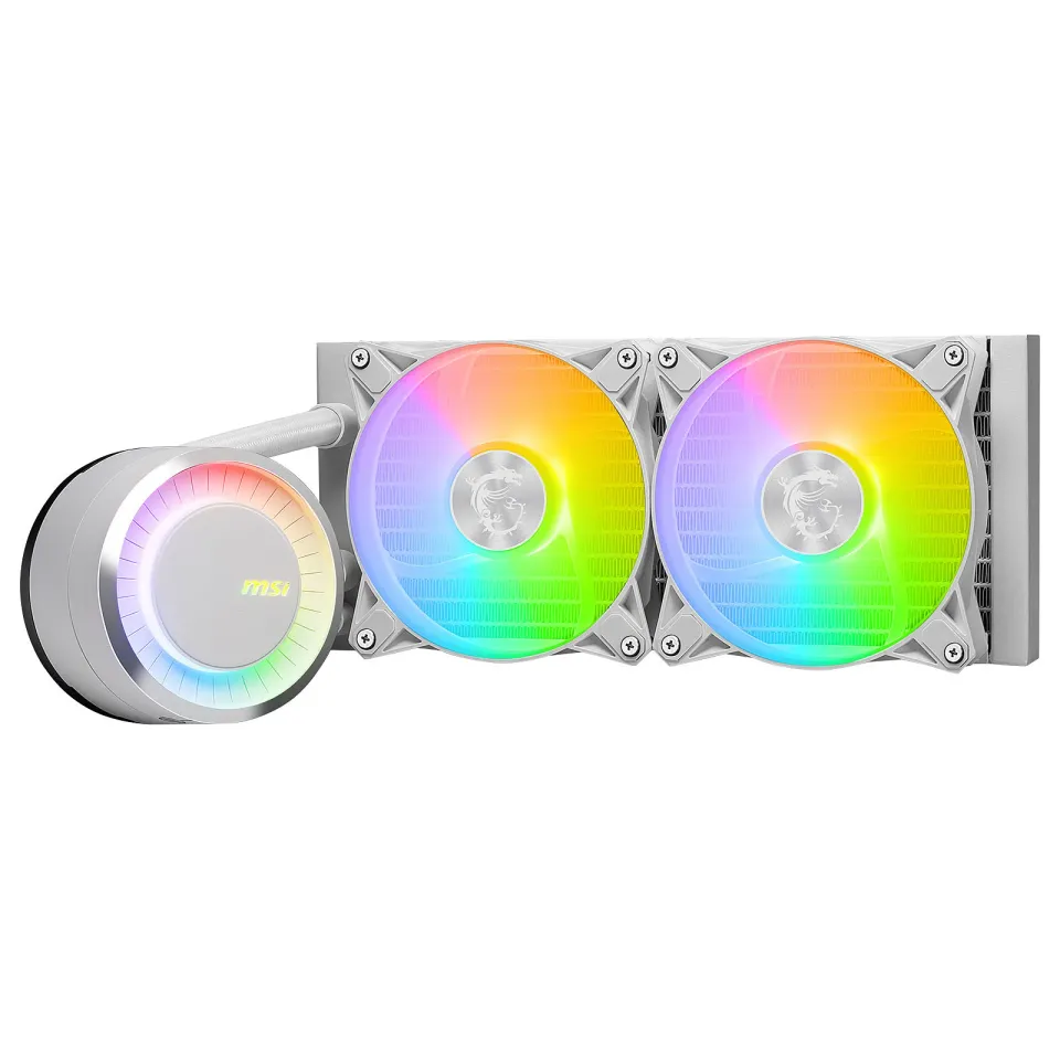 MSI vodní chladič CPU MAG CORELIQUID E240 WHITE/ 2x 120mm ARGB fan/ podpora LGA1700/ bílý