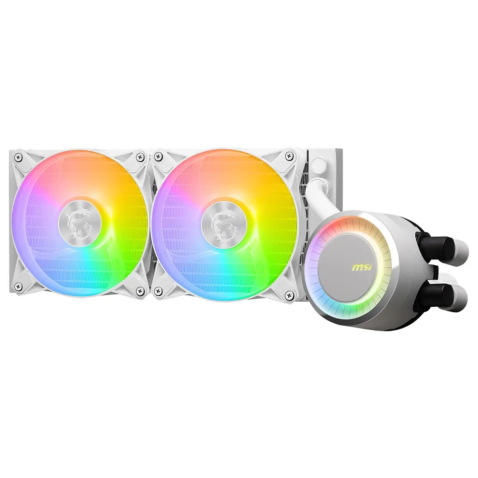 MSI vodní chladič CPU MAG CORELIQUID E240 WHITE/ 2x 120mm ARGB fan/ podpora LGA1700/ bílý