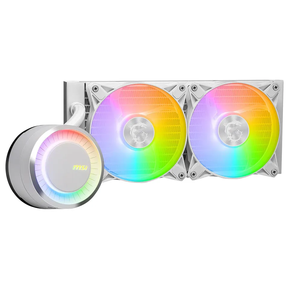 MSI vodní chladič CPU MAG CORELIQUID E240 WHITE/ 2x 120mm ARGB fan/ podpora LGA1700/ bílý